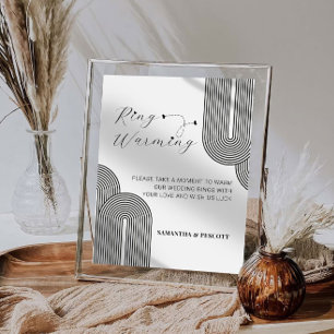 Abstract Minimal Rings Warming Wedding Sign