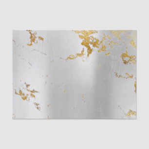 Abstract Minimal Silver Gray Metallic Marble Gold Tissue Paper