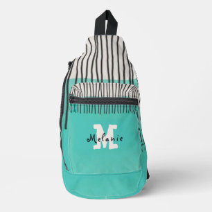 Abstract minimal style sketched trendy Monogram  Sling Bag