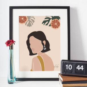 Abstract Minimal Woman Boho Chic Art Poster