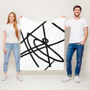 Abstract Minimalism Lines Black White Blanket