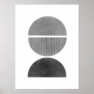 Abstract Minimalist Art - Semi Circles 1 Poster