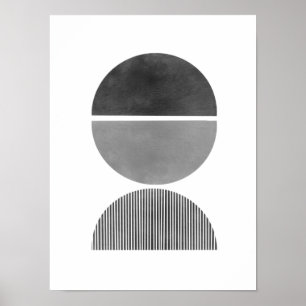 Abstract Minimalist Art - Semi Circles 2 Poster