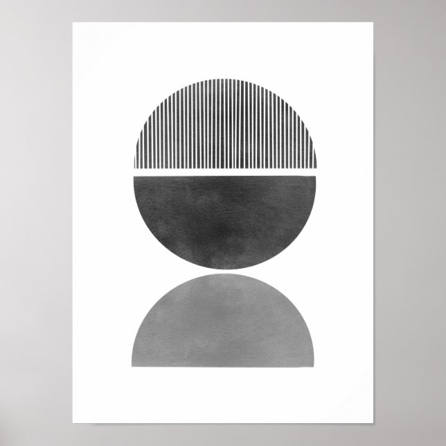 Abstract Minimalist Art - Semi Circles 3 Poster (Front)