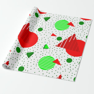 abstract minimalist christmas memphis geometric wrapping paper