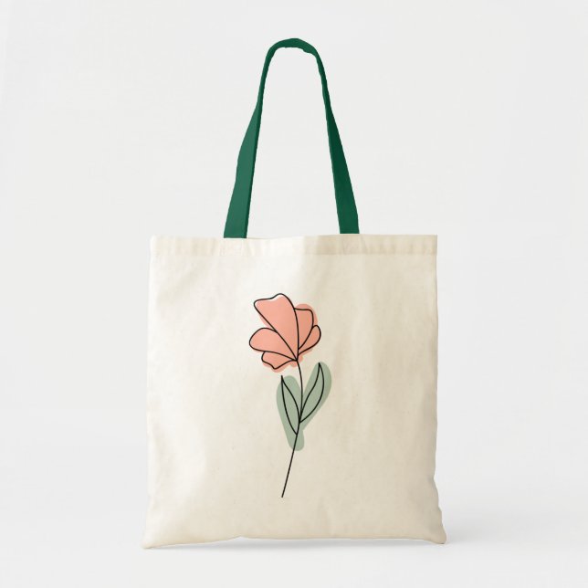 Abstract Minimalist Flowers Tote Bag (Front)