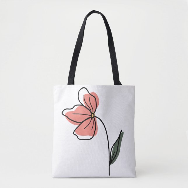 Abstract Minimalist Flowers Tote Bag (Front)