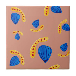 Abstract Minimalist Garden in Earth Tones Tile