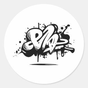 Abstract Minimalist Graffiti Silhouette Classic Round Sticker
