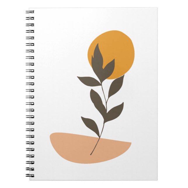Abstract Minimalist Leaf Hand Drawn Spiral Photo  Notebook (Front)