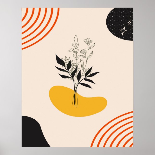 Abstract Minimalist Leaves Poster (Front)