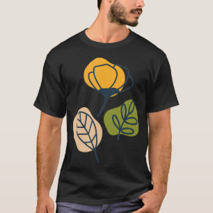 Abstract minimalist line art Floral Flower T-Shirt