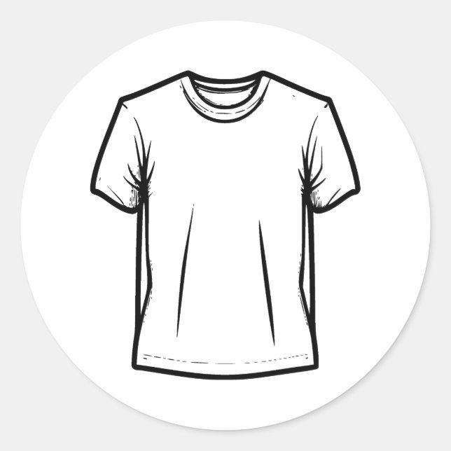 Abstract Minimalist T Shirt Silhouette Classic Round Sticker (Front)