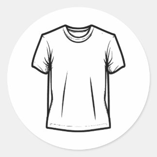 Abstract Minimalist T Shirt Silhouette Classic Round Sticker