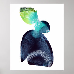Abstract Minimalist Watercolor Painting Poster