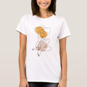 Abstract minimalist woman body line art Floral Flo T-Shirt