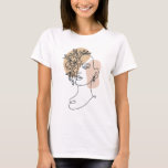 Abstract minimalist woman face line art Floral T-Shirt<br><div class="desc">Abstract minimalist woman face line art Gift for women Pastel Colours Vintage Floral Flower. Aesthetic graphic tees. Aesthetic Clothing. Single Line Face.</div>