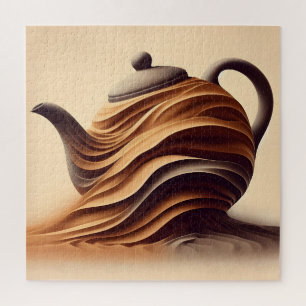 Abstract Minimalist Zen Flowing Teapot Jigsaw Puzzle