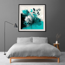 Abstract Minimalistic Flower Pastel Colours Poster