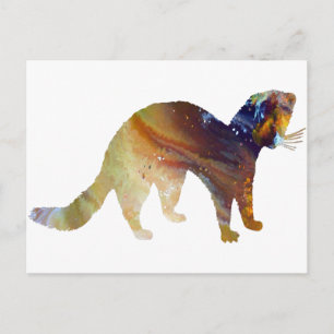 Abstract Mink silhouette Postcard