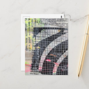 Abstract mixed media collage postcard
