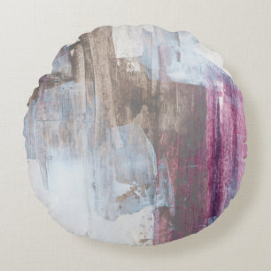 Abstract mixed media image. Hand painted backgroun Round Cushion