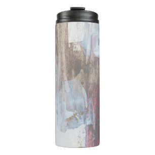 Abstract mixed media image. Hand painted backgroun Thermal Tumbler