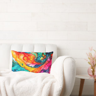 Abstract Mixed Media Pop Art Throw Pillow