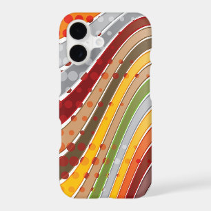 Abstract Mod Art Retro Wavy Lava Stripes & Dots