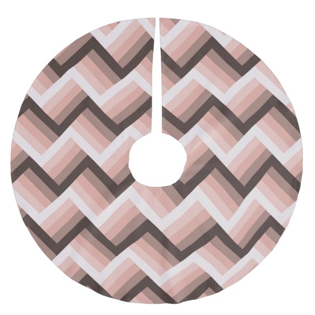 Abstract Modern 3D Stripe Seamless Brushed Polyester Tree Skirt (Front)