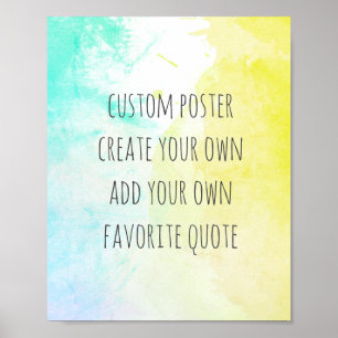 abstract modern add your own quote watercolor poster