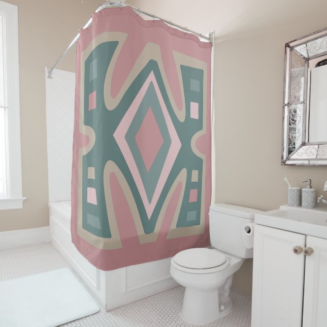 Abstract modern African deco boho pattern Shower Curtain (In Situ)
