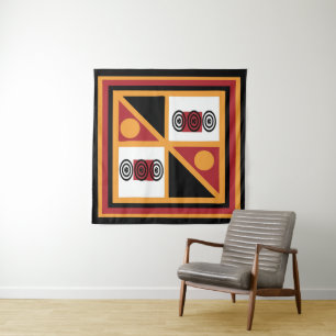 Abstract Modern African Geometric art Tapestry
