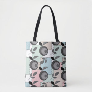 Abstract modern apple fruit patchwork geometrical tote bag