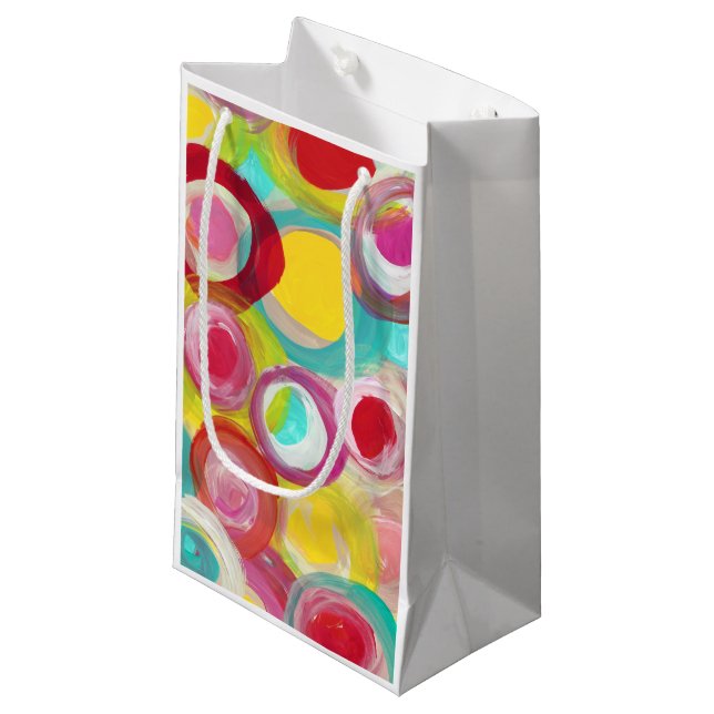 Abstract Modern Art Circle Painting Party Small Gift Bag (Front Angled)