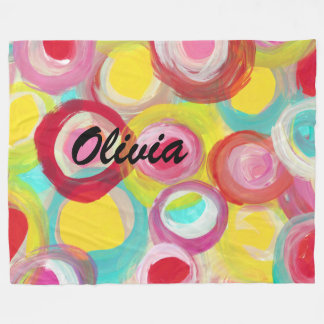 Abstract Modern Art Circle Painting Personalised Fleece Blanket