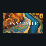 Abstract Modern Art Colour Swirls Monogram Desk Mat<br><div class="desc">This modern abstract art desk mat design is eye-catching and makes a true statement with its rich,  jewel colours and textures. Vivid and stunning. Add a name to personalise it. Makes a great gift. Created by Simply Farmhouse Press.</div>