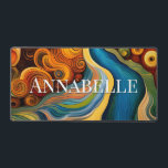 Abstract Modern Art Colour Swirls Monogram Desk Mat<br><div class="desc">This modern abstract art desk mat design is eye-catching and makes a true statement with its rich,  jewel colours and textures. Vivid and stunning. Add a name to personalise it. Makes a great gift. Created by Simply Farmhouse Press.</div>