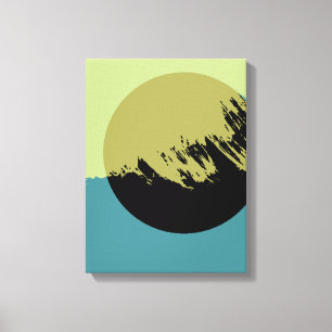 Abstract Modern Art Dark Circle Canvas Print