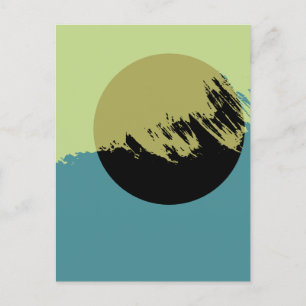 Abstract Modern Art Dark Circle Postcard