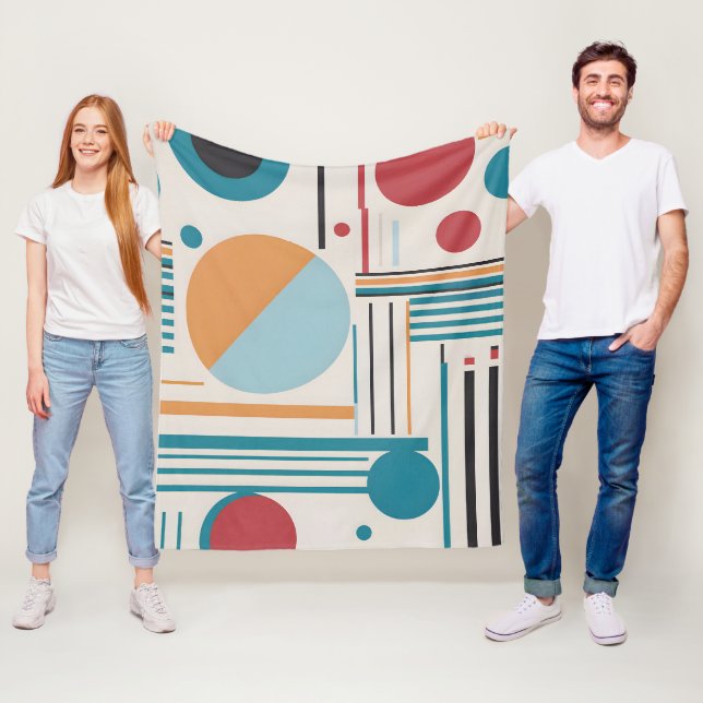 Abstract modern art fleece blanket (In Situ)