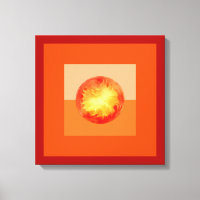 Abstract Modern Art Geometric Fiery Sun