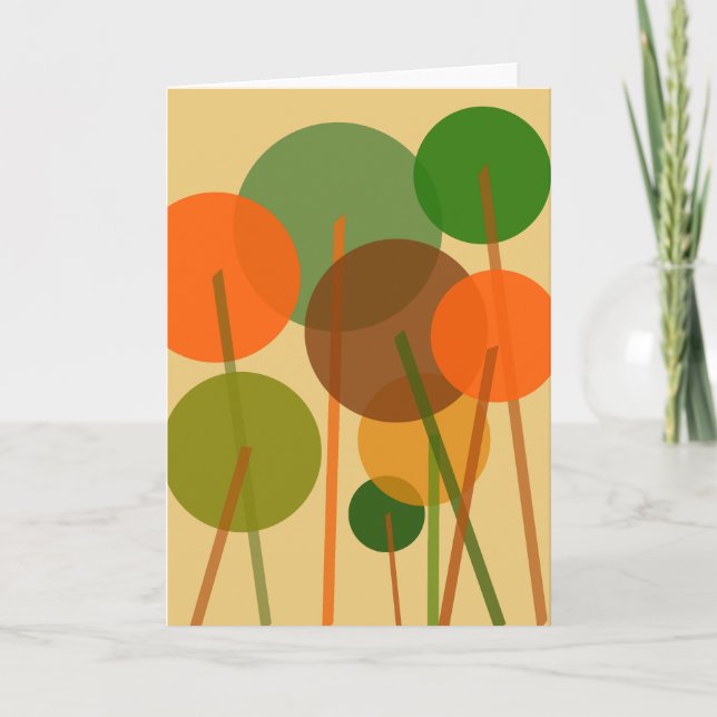 Abstract Modern Art Geometric Floral Pattern  Card (Front)