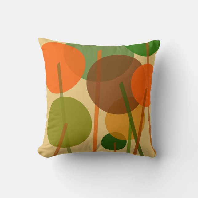 Abstract Modern Art Geometric Floral Pattern  Cushion (Front)
