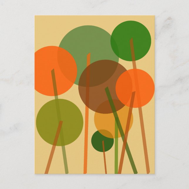 Abstract Modern Art Geometric Floral Pattern  Holiday Postcard (Front)
