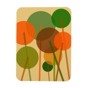 Abstract Modern Art Geometric Floral Pattern Magnet