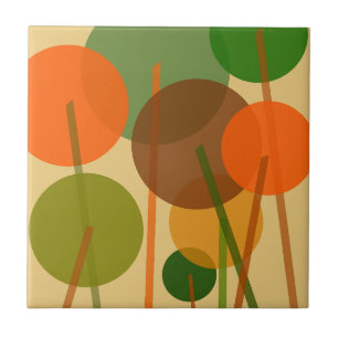 Abstract Modern Art Geometric Floral Pattern Tile