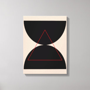 Abstract Modern Art Geometric Forms Black Canvas Print