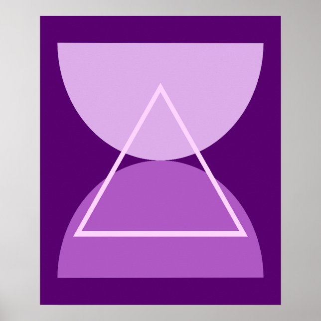 Abstract Modern Art Geometric Forms Purple Poster (Front)