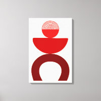 Abstract Modern Art Geometrical Shapes Red